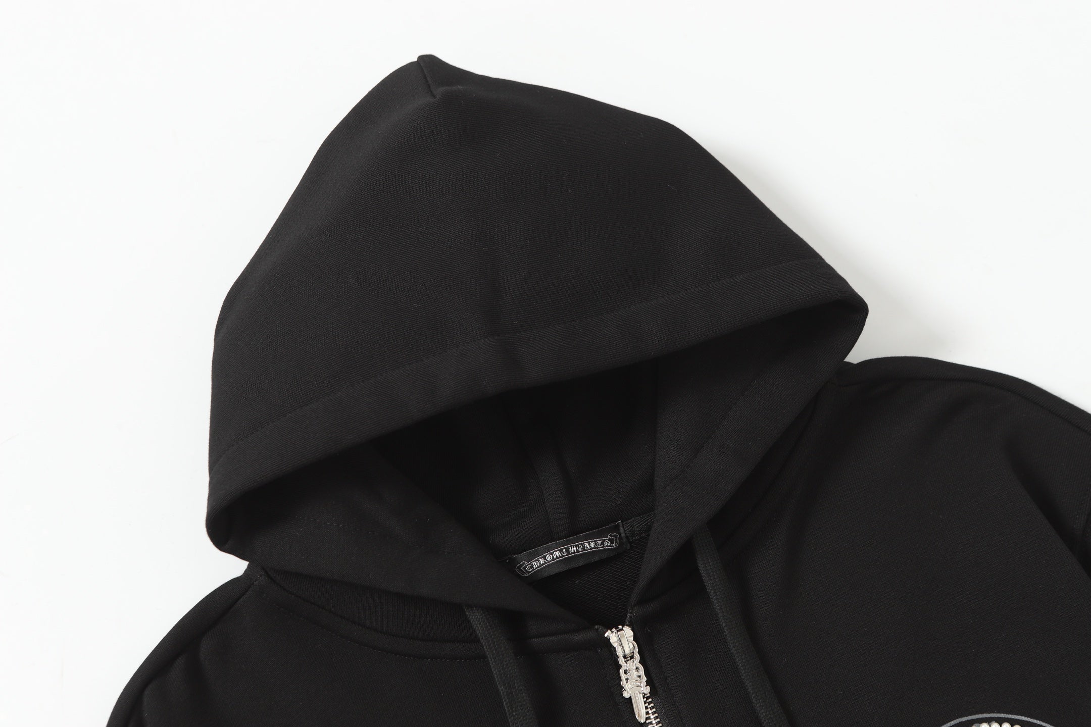 Chrome-Hearts Rhinestone Horseshoe Hoodie - Black Gothic Streetwear Sweatshirt 2601