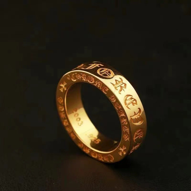 Chrome Hearts 22k gold-plated eternal heart forever true love ring